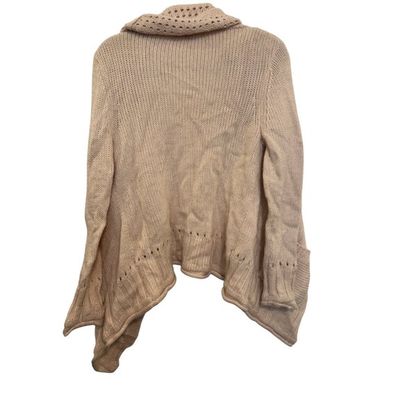 Michael Kors Knit Cardigan Women’s S Neutral Beige Wool Blend Open Front - Picture 2 of 7
